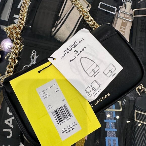 NWT! New Marc Jacobs J Marc Mini Shoulder Bag -Smooth Leather Black - Picture 7 of 12